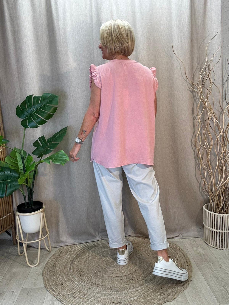 Sweet & Simple Frill Sleeved Top Be You Lifestyle Boutique
