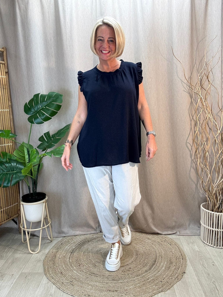 Sweet & Simple Frill Sleeved Top Be You Lifestyle Boutique