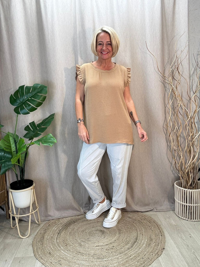 Sweet & Simple Frill Sleeved Top Be You Lifestyle Boutique