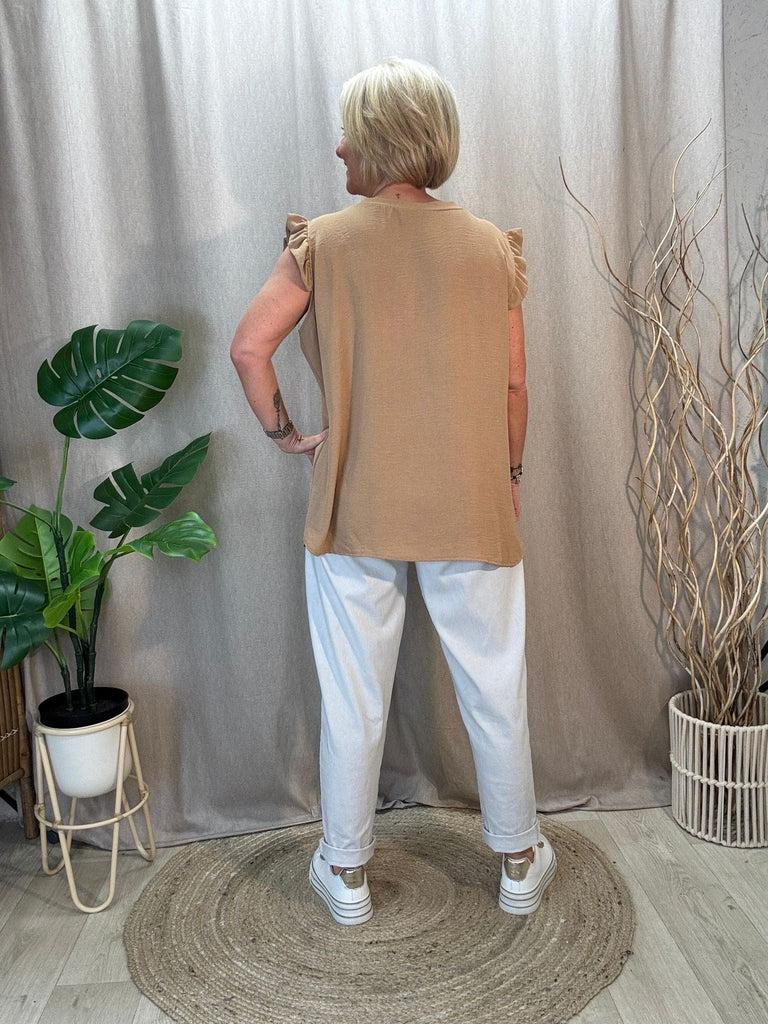 Sweet & Simple Frill Sleeved Top Be You Lifestyle Boutique