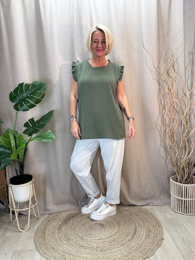 Sweet & Simple Frill Sleeved Top Be You Lifestyle Boutique