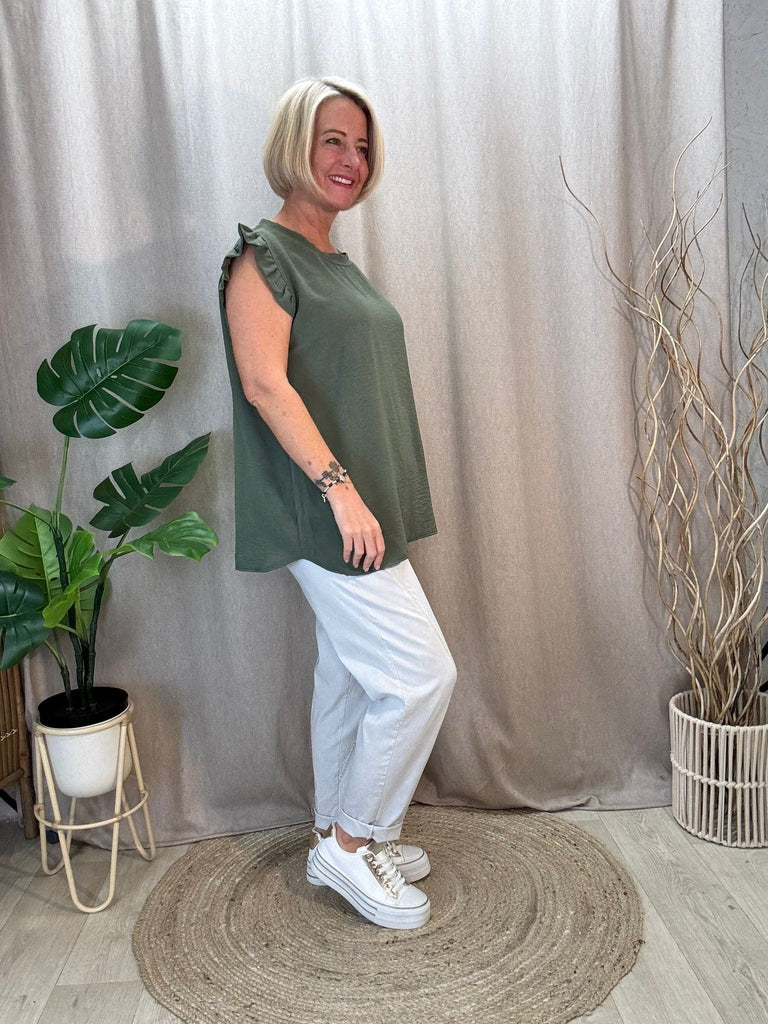 Sweet & Simple Frill Sleeved Top Be You Lifestyle Boutique