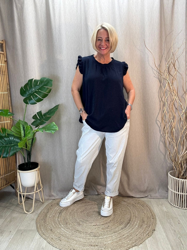 Sweet & Simple Frill Sleeved Top Be You Lifestyle Boutique