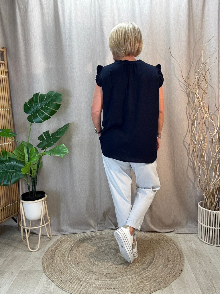 Sweet & Simple Frill Sleeved Top Be You Lifestyle Boutique