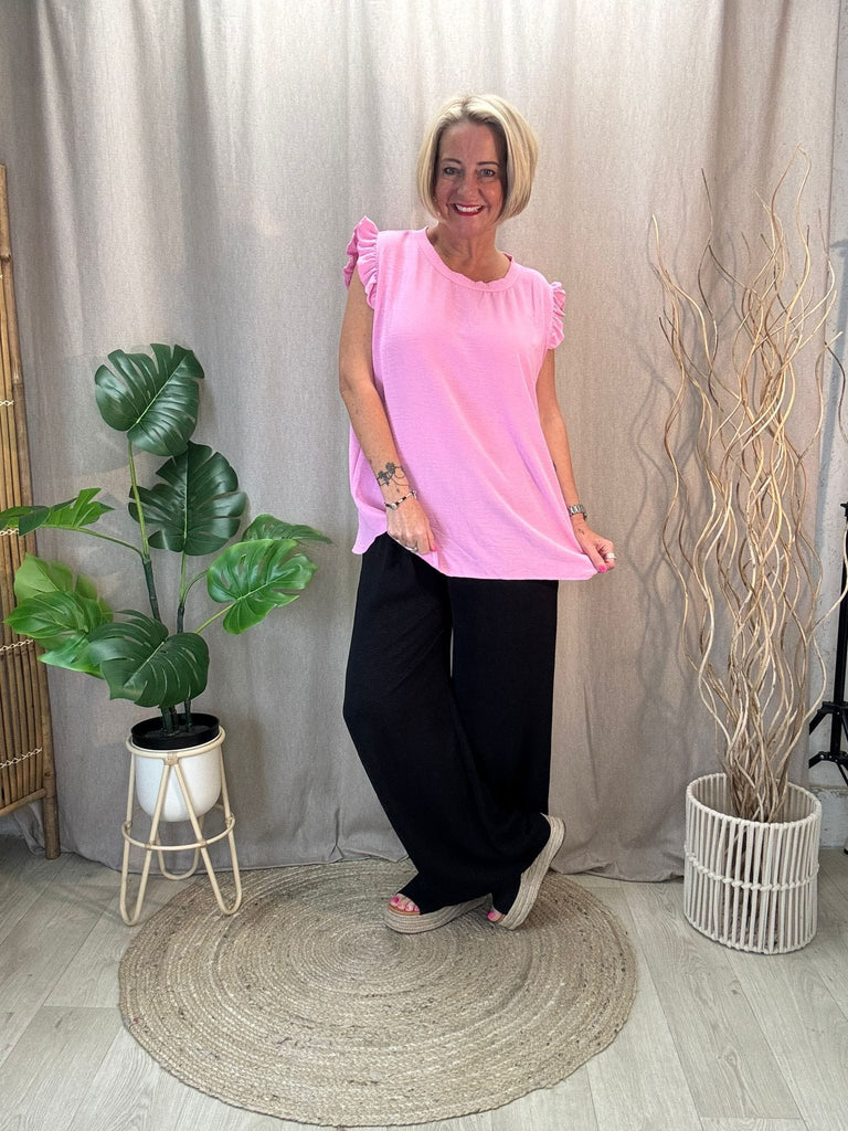 Sweet & Simple Frill Sleeved Top Be You Lifestyle Boutique