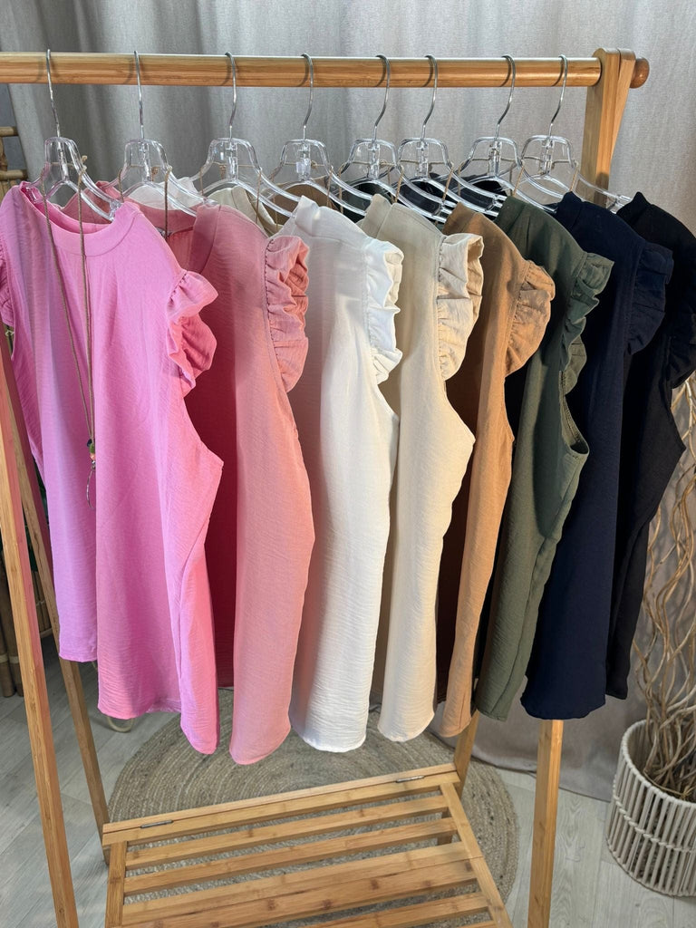 Sweet & Simple Frill Sleeved Top Be You Lifestyle Boutique