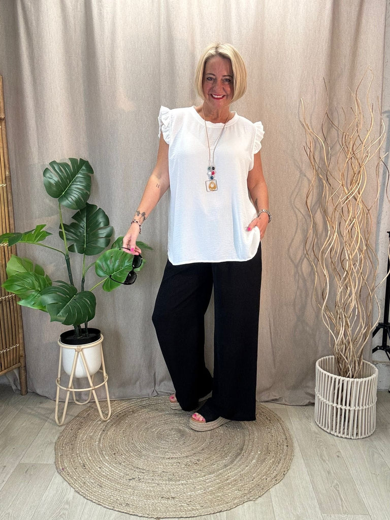 Sweet & Simple Frill Sleeved Top Be You Lifestyle Boutique