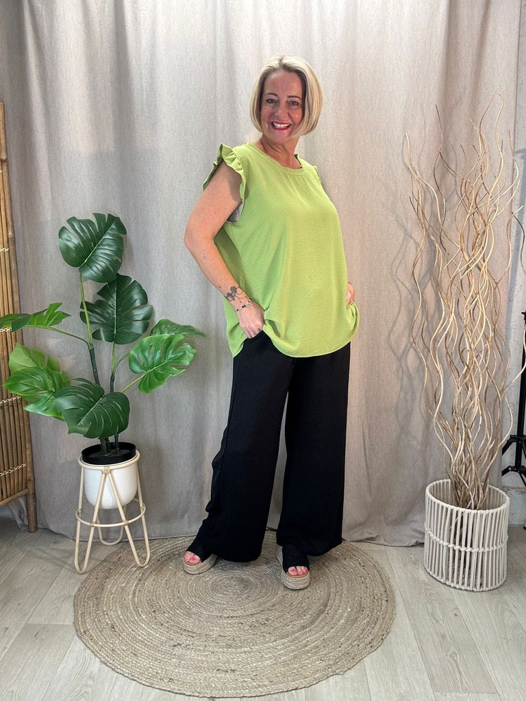 Sweet & Simple Frill Sleeved Top Be You Lifestyle Boutique