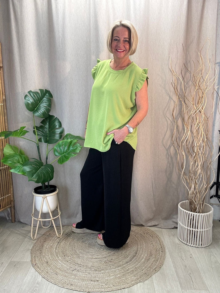 Sweet & Simple Frill Sleeved Top Be You Lifestyle Boutique