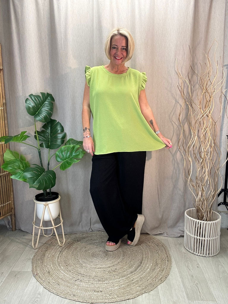 Sweet & Simple Frill Sleeved Top Be You Lifestyle Boutique