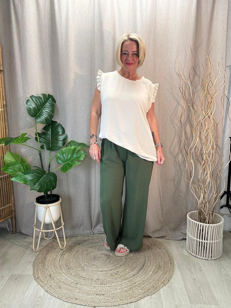 Sweet & Simple Frill Sleeved Top Be You Lifestyle Boutique