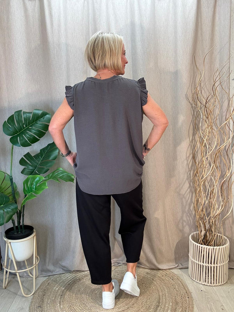 Sweet & Simple Frill Sleeved Top Be You Lifestyle Boutique