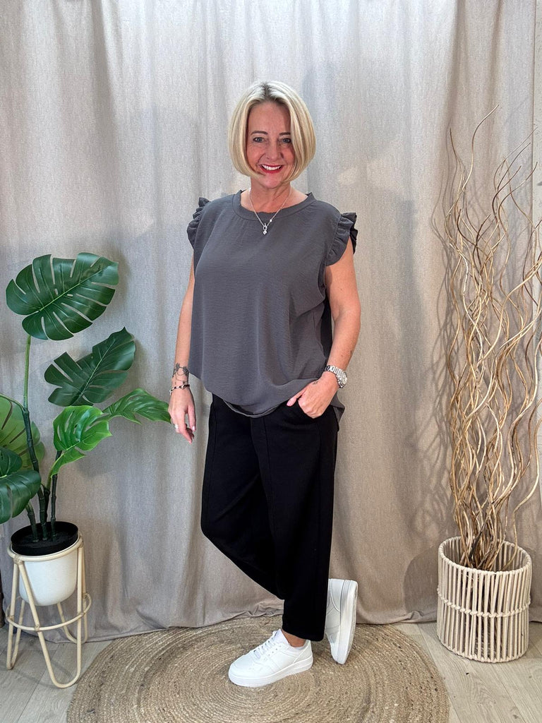Sweet & Simple Frill Sleeved Top Be You Lifestyle Boutique