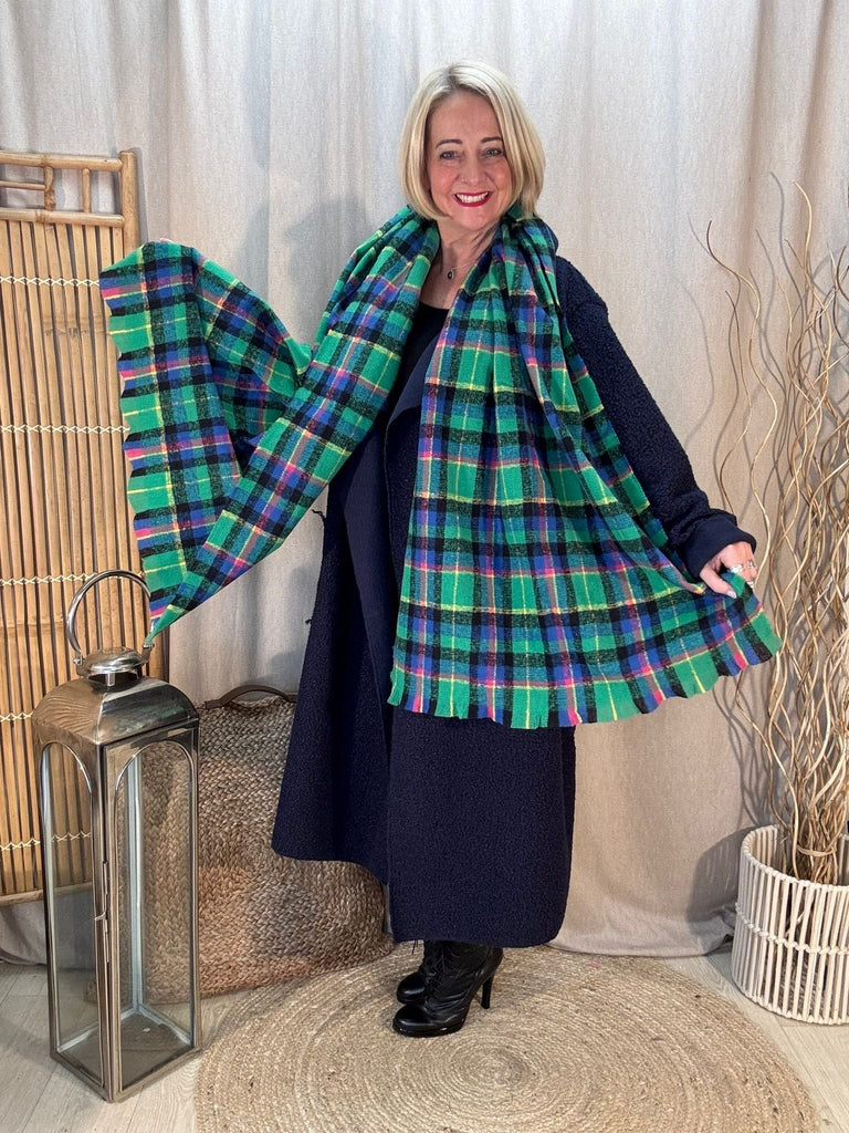 Tartan Checked Bright Winter Scarf Gift Be You Lifestyle Boutique