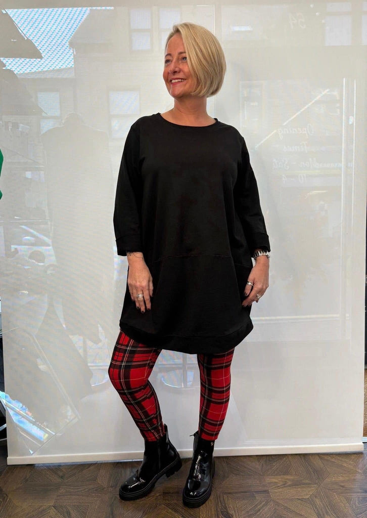 Tartan Checked Super Smooth Leggings Be You Lifestyle Boutique 1 / Red & Black