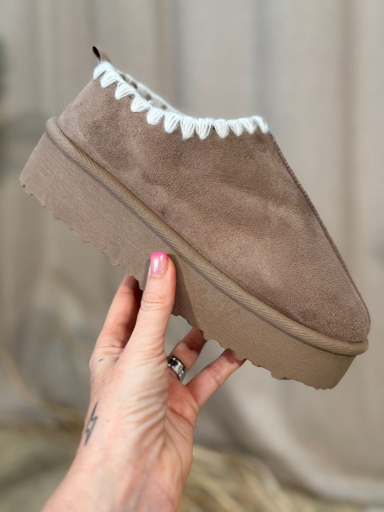 Tas Whip Stitch Mule Slippers Faux Fur Be You Lifestyle Boutique