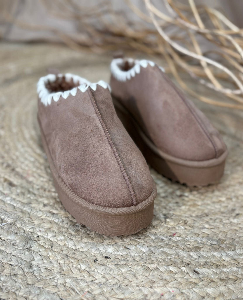 Tas Whip Stitch Mule Slippers Faux Fur Be You Lifestyle Boutique