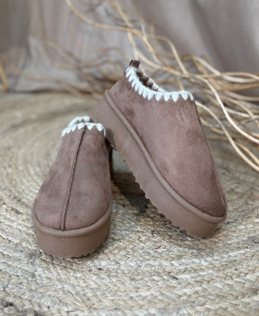 Tas Whip Stitch Mule Slippers Faux Fur Be You Lifestyle Boutique