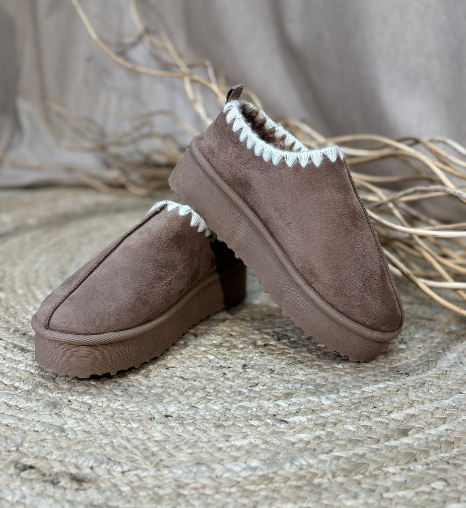 Tas Whip Stitch Mule Slippers Faux Fur Be You Lifestyle Boutique