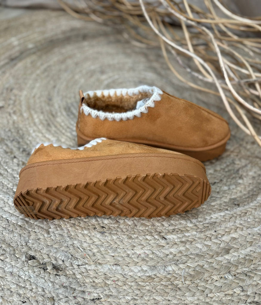 Tas Whip Stitch Mule Slippers Faux Fur Be You Lifestyle Boutique
