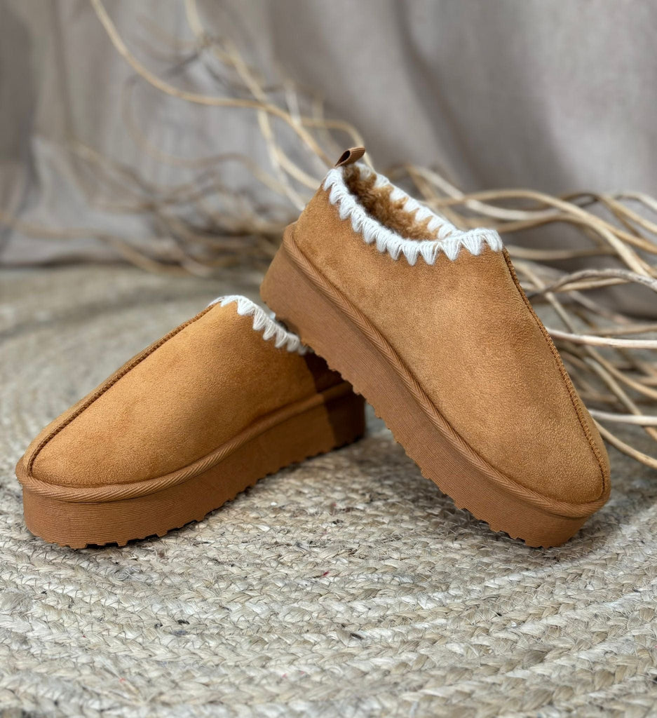 Tas Whip Stitch Mule Slippers Faux Fur Be You Lifestyle Boutique