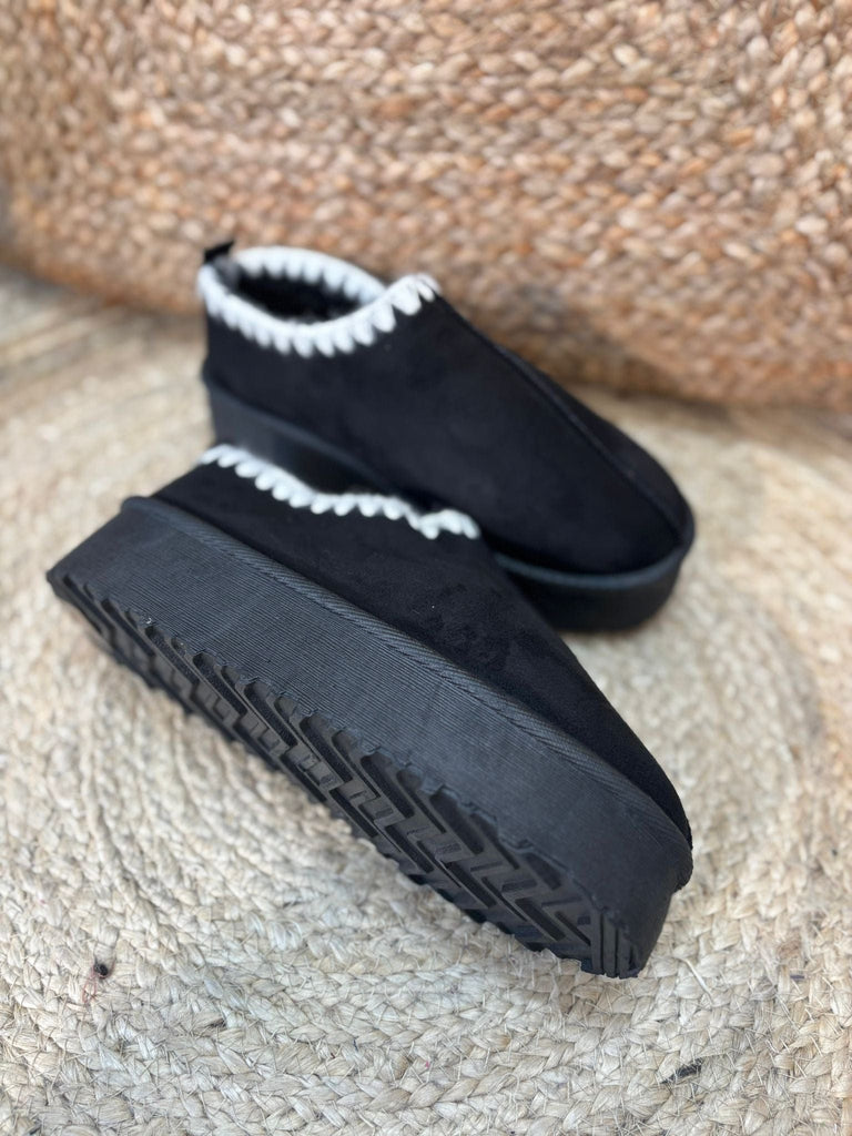 Tas Whip Stitch Mule Slippers Faux Fur Be You Lifestyle Boutique