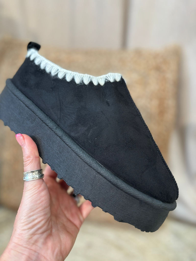 Tas Whip Stitch Mule Slippers Faux Fur Be You Lifestyle Boutique