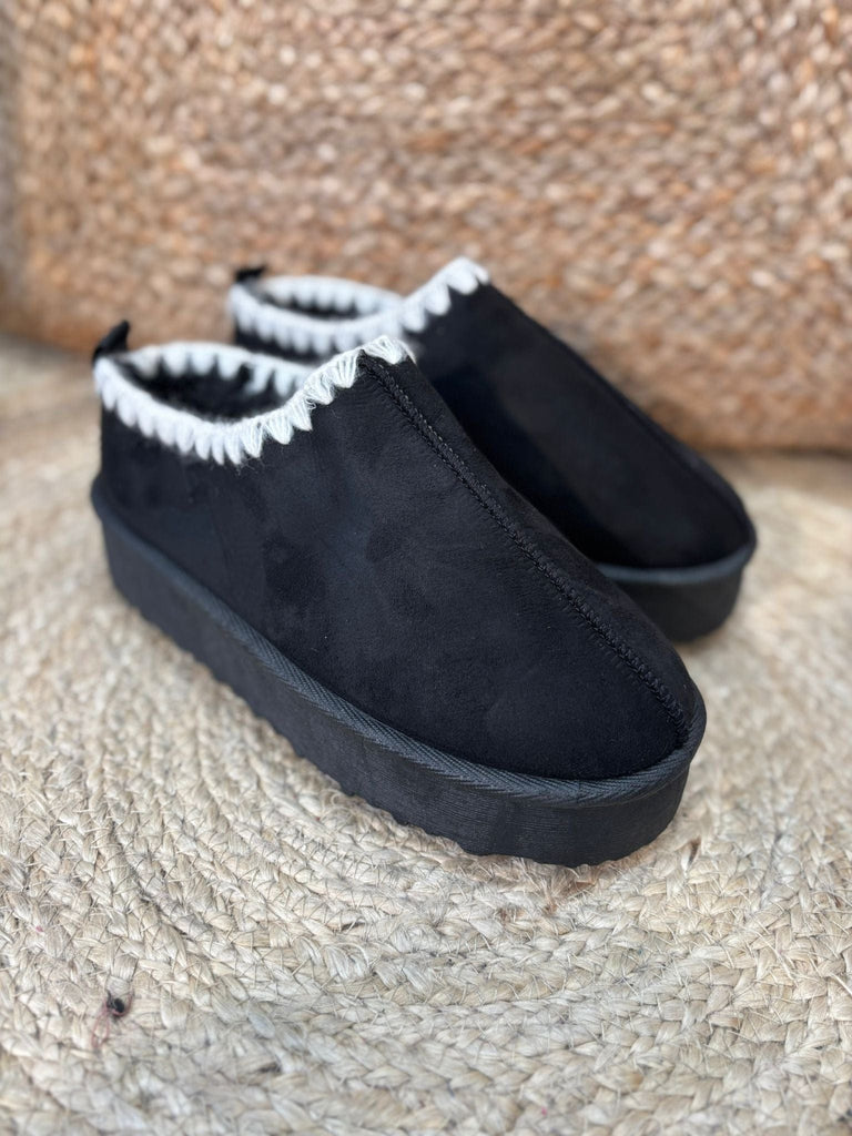 Tas Whip Stitch Mule Slippers Faux Fur Be You Lifestyle Boutique