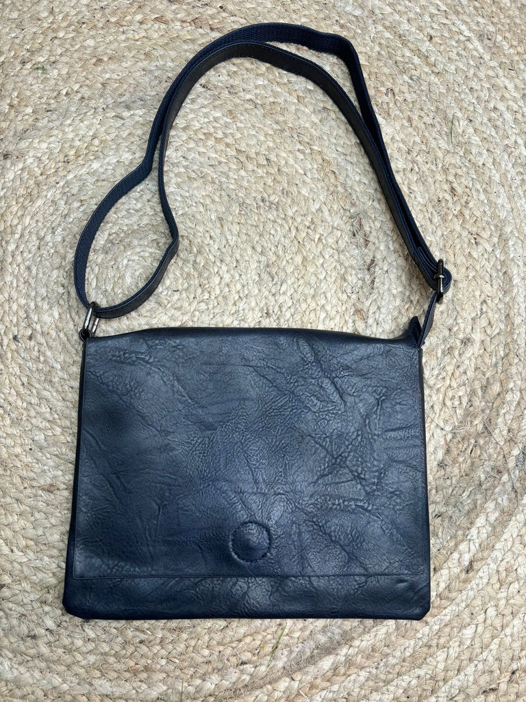 The Airport Faux Leather Minimalist Shoulder Bag Be You Lifestyle Boutique Navy
