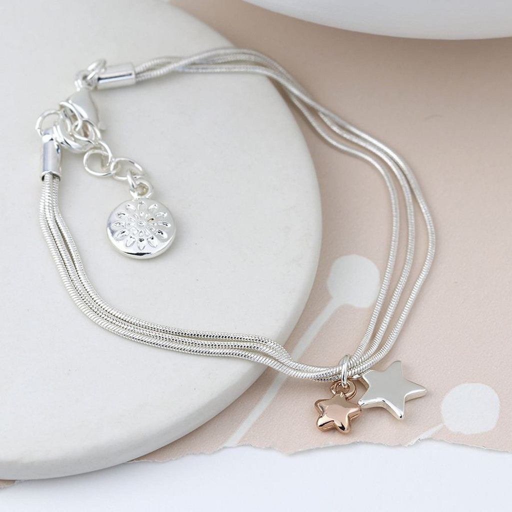 Triple Chain Star Bracelet By POM Gift 01881 Be You Lifestyle Boutique