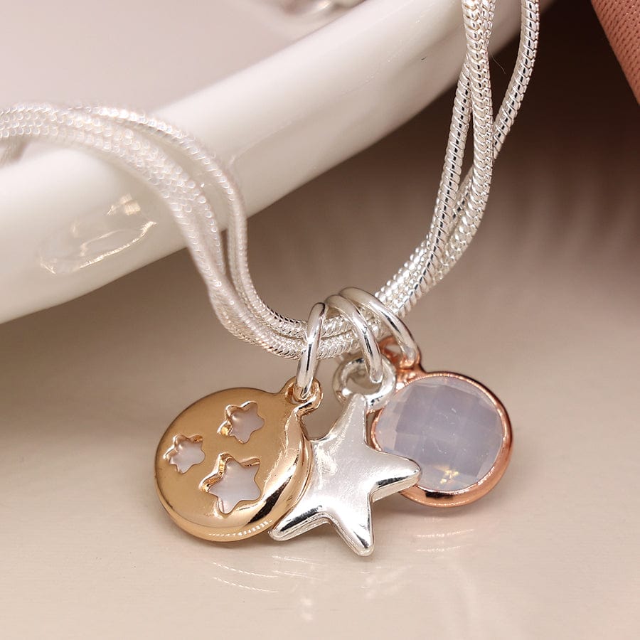 Triple Charm Star Bracelet By POM Gift 03507 Be You Lifestyle Boutique