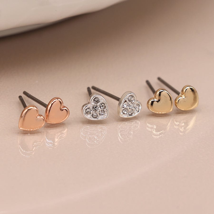 Triple Heart Studs Earrings Set By POM Gift 03226 POM