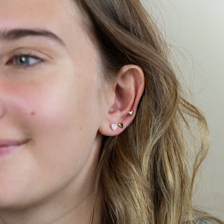 Triple Heart Studs Earrings Set By POM Gift 03226 POM