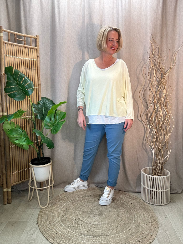 Two Piece Fine Knit Top With White Vest Be You Lifestyle Boutique