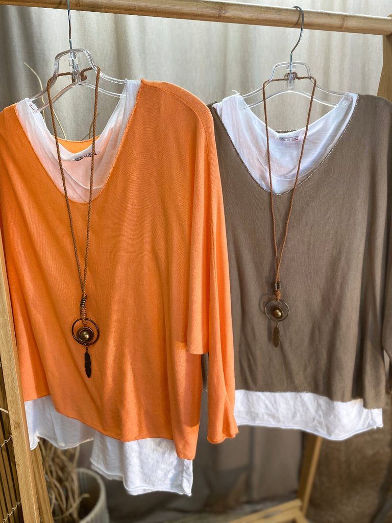Two Piece Fine Knit Top With White Vest Be You Lifestyle Boutique
