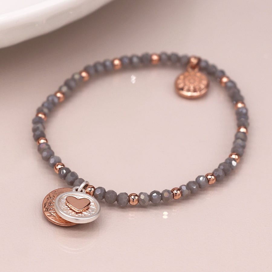 Two Tone Heart Crystal Bracelet By POM Gift 02427 Be You Lifestyle Boutique