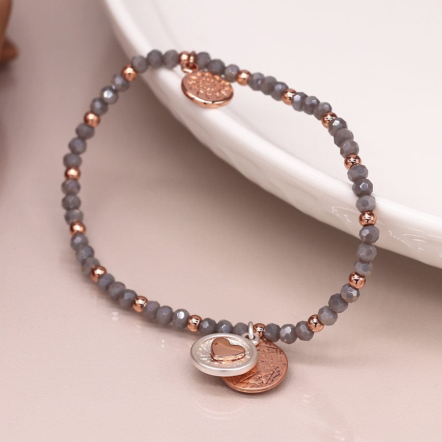Two Tone Heart Crystal Bracelet By POM Gift 02427 Be You Lifestyle Boutique
