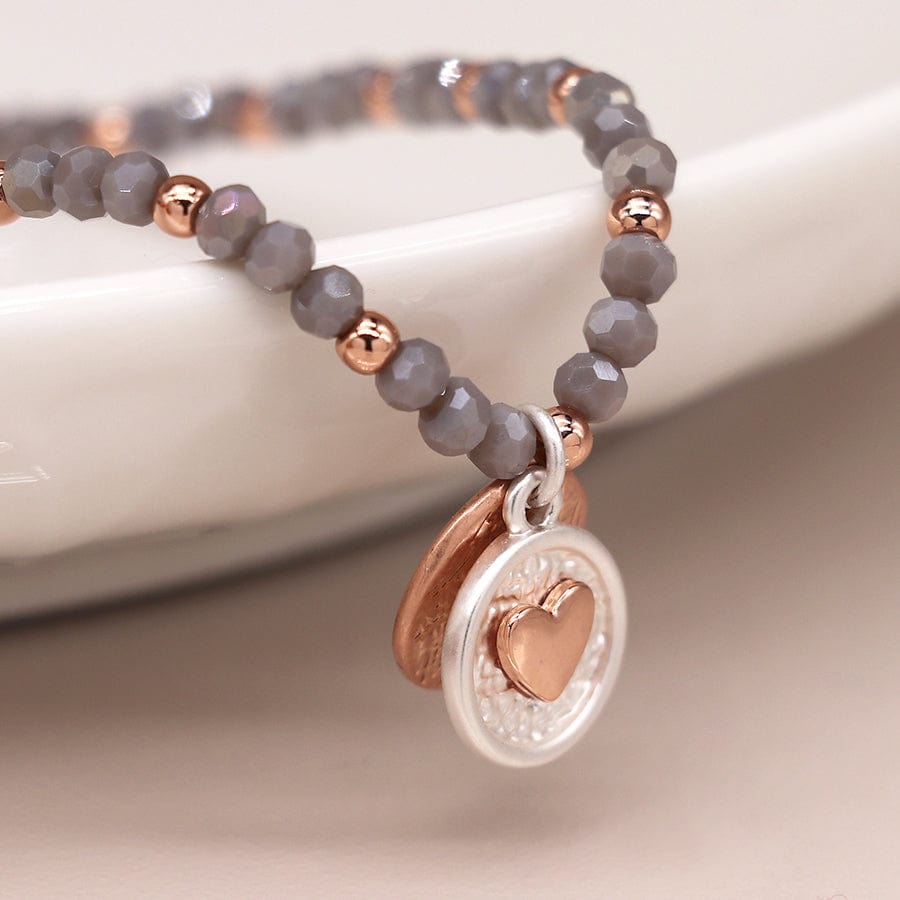 Two Tone Heart Crystal Bracelet By POM Gift 02427 Be You Lifestyle Boutique