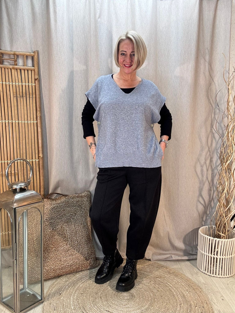 V Neck Button Side Knitted Tank Top Be You Lifestyle Boutique