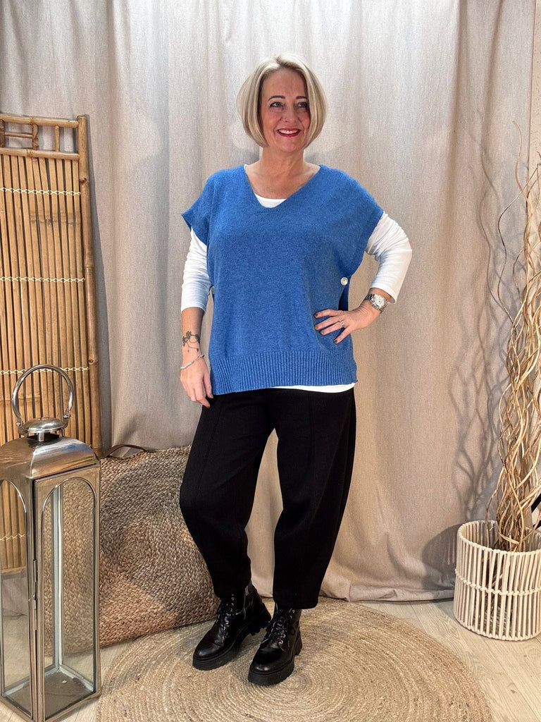 V Neck Button Side Knitted Tank Top Be You Lifestyle Boutique