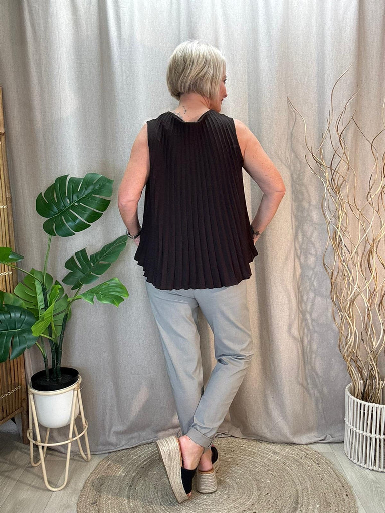 V Neck Pleated Sleevless Top Be You Lifestyle Boutique