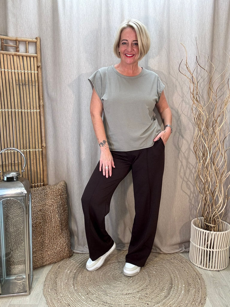 Wide Leg Seam Front Joggers - Luxe Comfort Be You Lifestyle Boutique