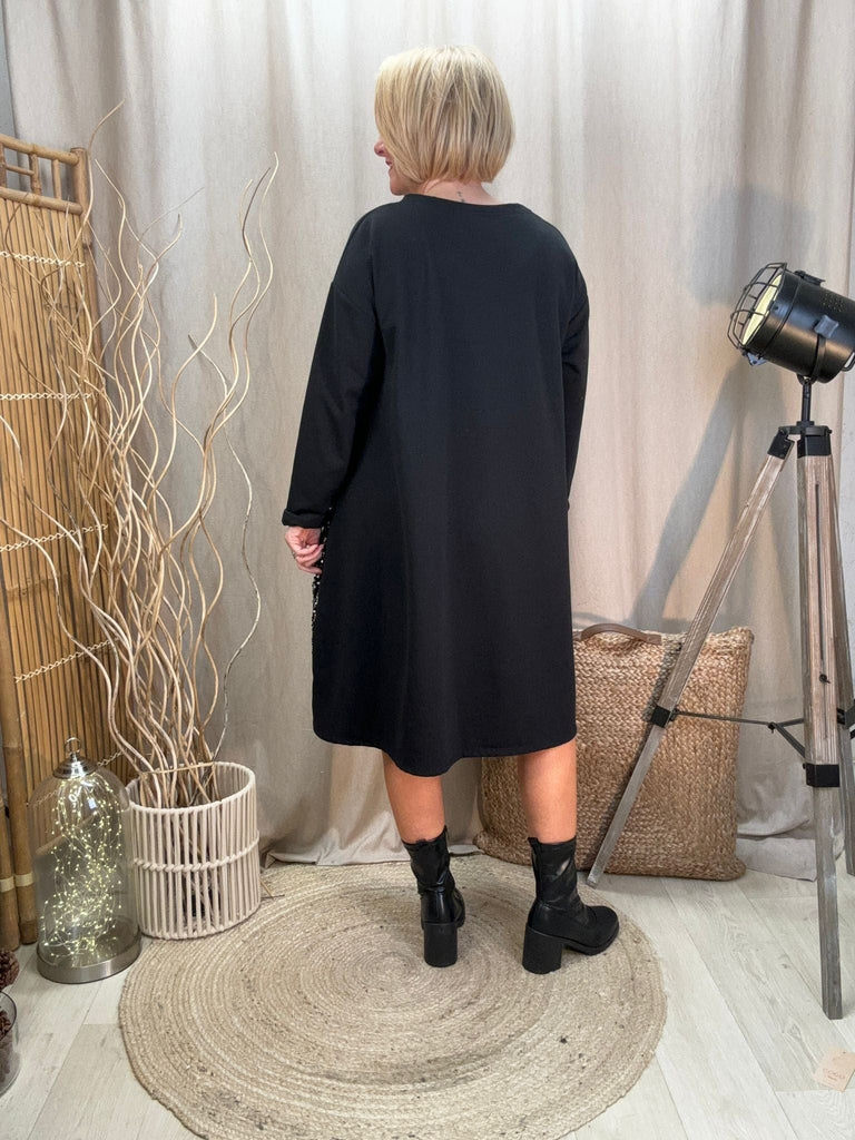 Zip & Sequin Insert Cocoon Tunic Dress Be You Lifestyle Boutique