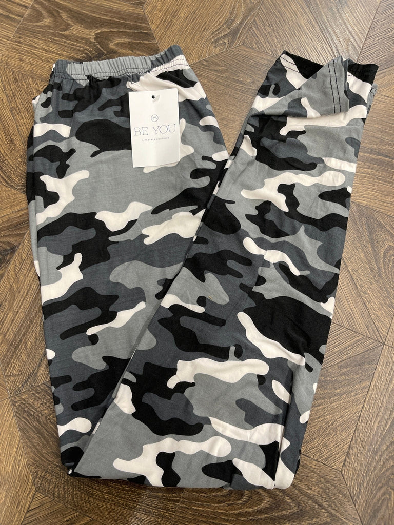 Women’s Camo Super Smooth Leggings Be You Lifestyle Boutique 1 / Charcoal